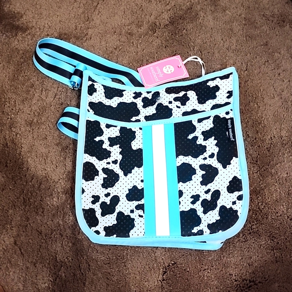 NWT "SIMPLY SOUTHERN" NEO COW PRINT CROSSBODY BAG